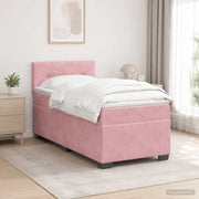 Letto con Box Spring, Materasso e LED Rosa 80 x 200 cm Velluto 3452071