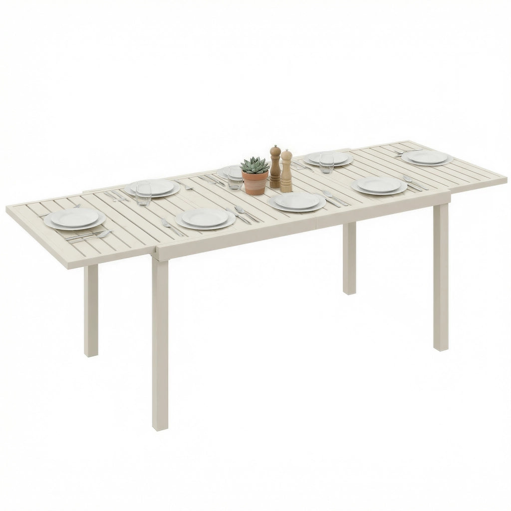 Tavolo da Giardino Allungabile ¨C Zephmum ¨C Bianco 150/225x85x75 cm