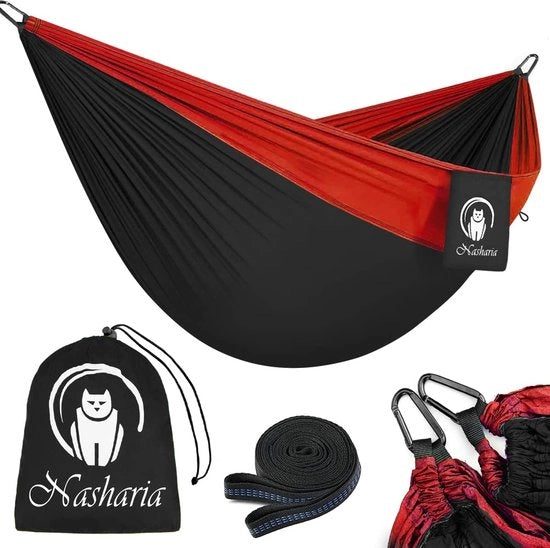 Hamac esterno per 2 persone - Capacità di carico 300 kg, 275 x 140 cm - Hamac leggero e respirabile in nylon a paracadute per campeggio, giardino, spiaggia