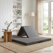 Divano Letto Pieghevole 140 x 67 x 45 cm Grigio Chiaro 900268