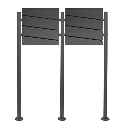 Set Cassetta postale doppia autoportante V16 antracite con telaio di supporto