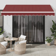 Tenda da Sole Retrattile Manuale con LED Bordò 350x250 cm 3214972