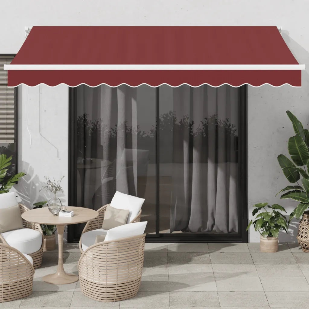 Tenda da Sole Retrattile Manuale con LED Bordò 350x250 cm 3214972