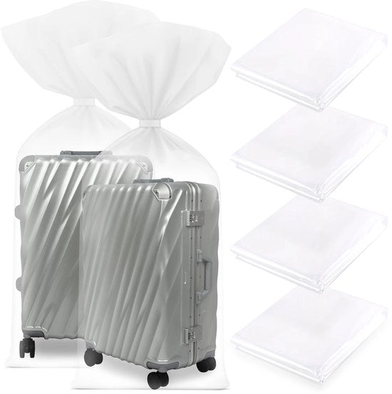 Set di contenitori di stoccaggio 4 pezzi - Borse trasparenti grandi 100 × 150 cm - Materiale PE duraturo - Stoffa impermeabile - Protezione per valigie/ sedili - Contenitore di stoccaggio