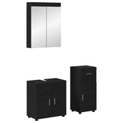 Set di mobili per il bagno TULUM 3 pcs Nero 60 x 34 x 63 cm 3398025