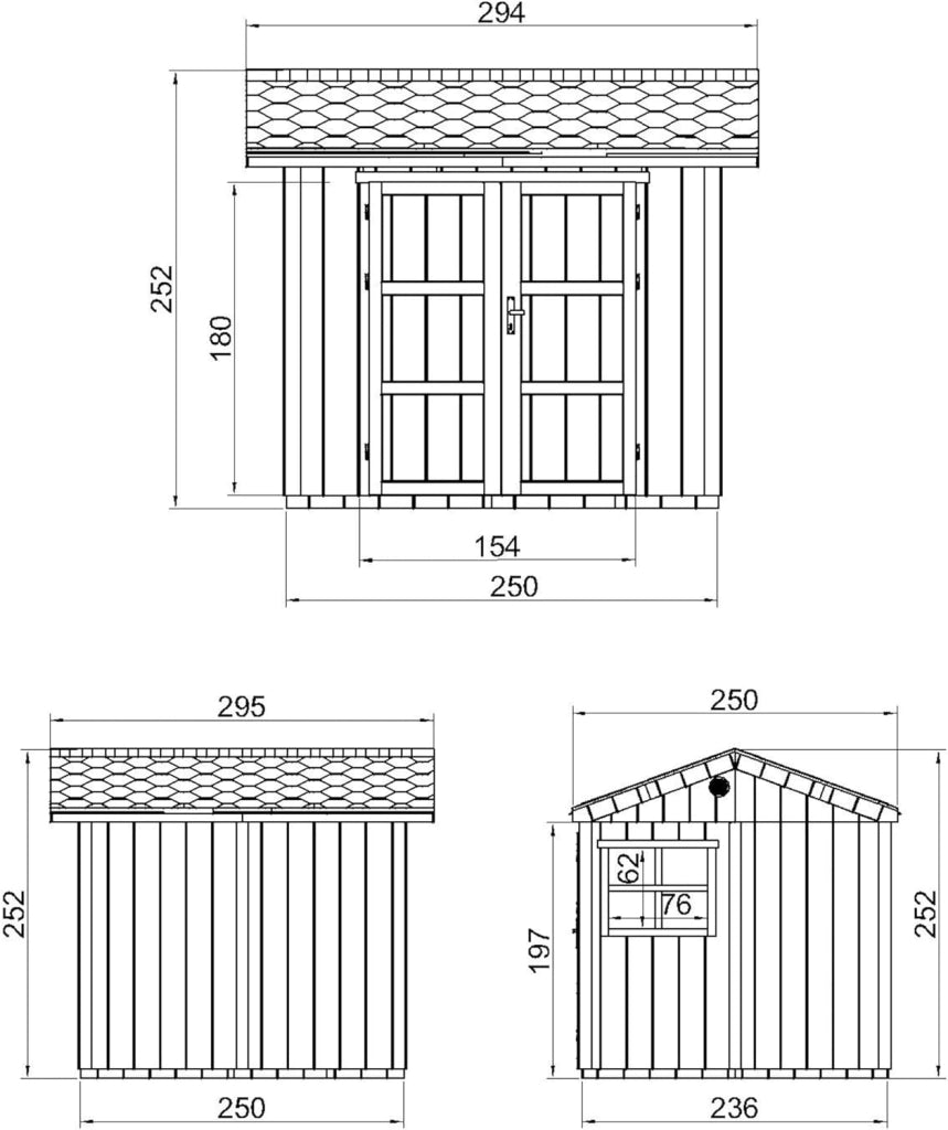 Casetta da giardino di qualit? premium 5,9 m² - H252x250x294 cm - Timbela M913A-TUNDRA GREY