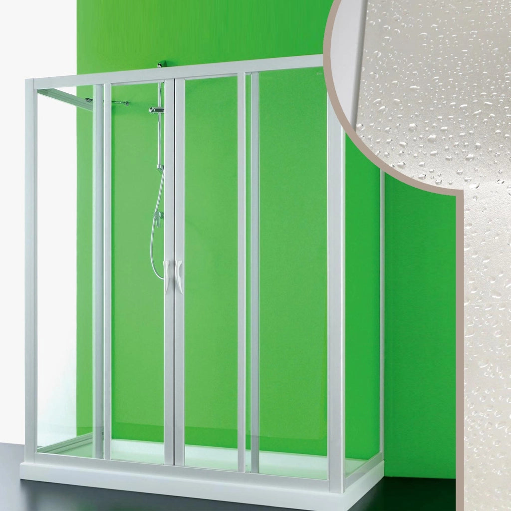 Box Doccia 3 lati 70x150x70 CM in Acrilico mod. Mercurio 2 con apertura centrale