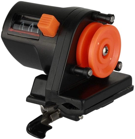 Misuratore di Linea Meccanico - 0-999m Lunghezza - Profondimetro - Strumento per la Pesca - Scatola Antishock - Locomotore di Linea Robusto - Misuratore di Linea