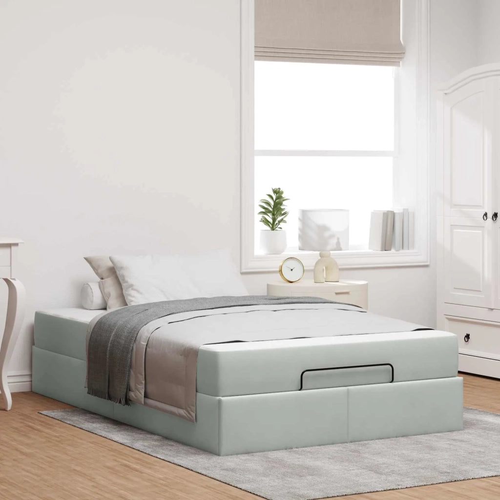Struttura letto con materasso 2 pcs Grigio chiaro Velluto 3399558