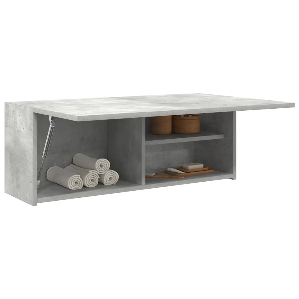 Armadietto da Bagno Grigio Cemento 80x25x30 cm in Truciolato 860079