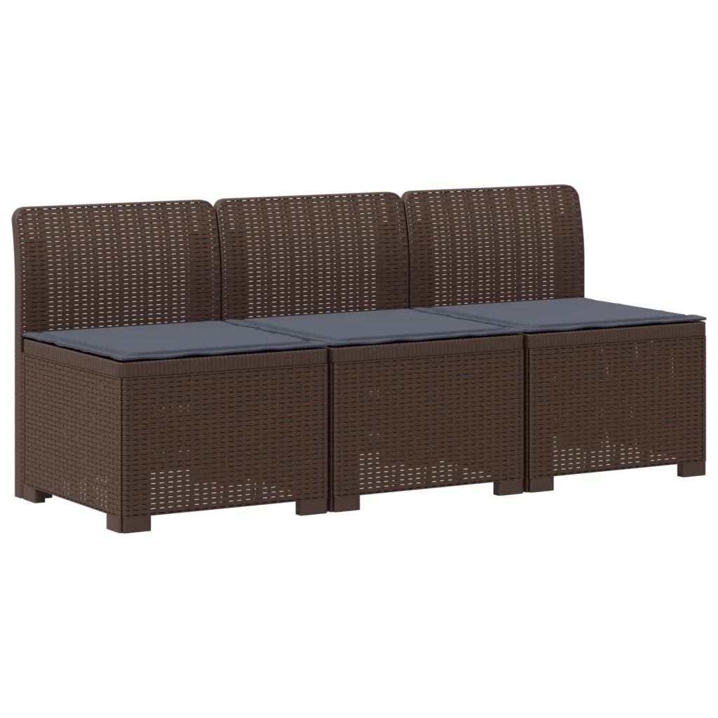 Divano da giardino 3 posti con cuscini in look rattan PP 8011967