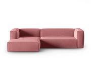 Cosmopolitan Design - Divano angolare sinistro "Mackay" 4 posti in velluto salmone 