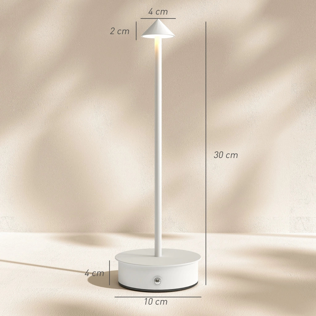 Lampada da Tavolo LED Ricaricabile ¨C zephmum ¨C Bianco 10x30 cm