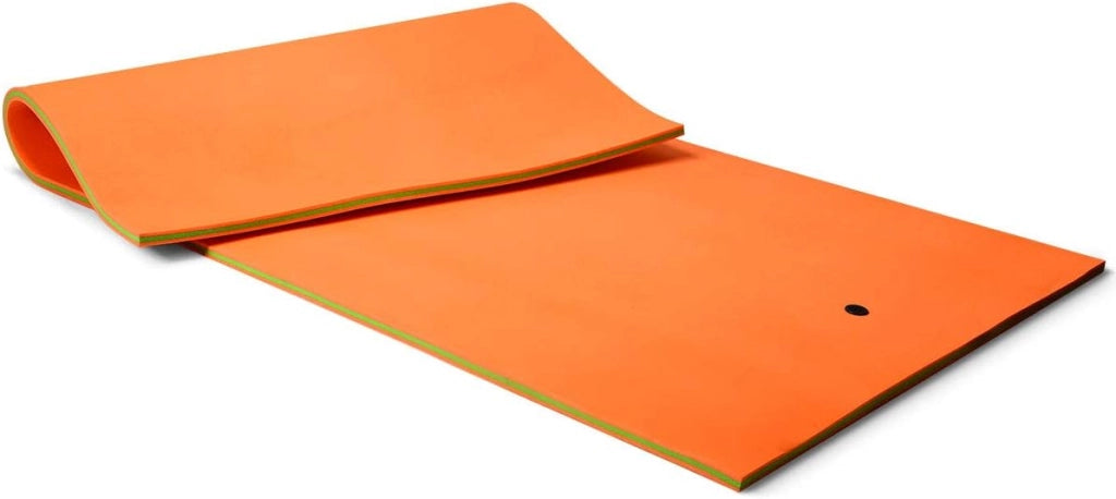 Tappetino Galleggiante Acquatico, 355X183cm, Materassino Galleggiante Resistente agli Strappi con Dispositivo di Ormeggio e Cinghie di Aggancio, per Mare Lago Piscina e Spiaggia, Arancione