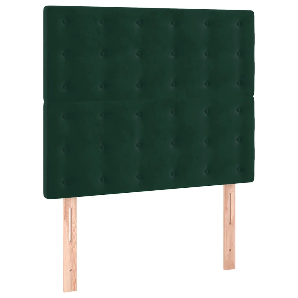Giroletto a Molle con Materasso Verde Scuro 120x200 cm Velluto