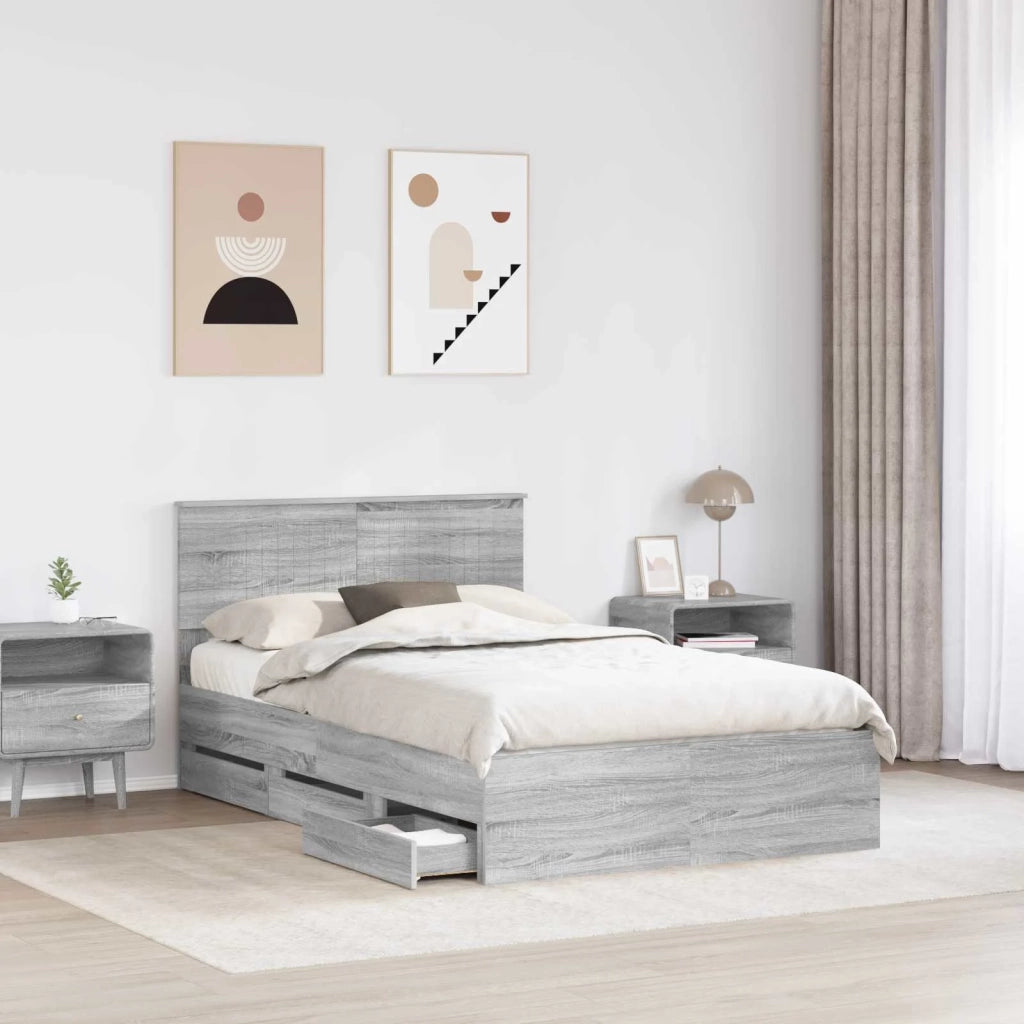 Struttura del letto con cassetto Grigio Sonoma 120 x 190 cm 3410733