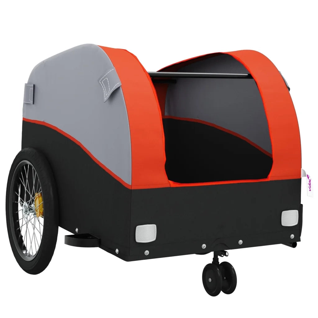 Rimorchio da Bici Nero e Arancione 30 kg in Ferro CFW8500395