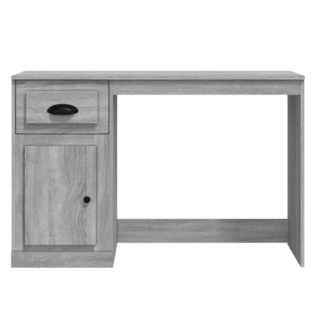 Scrivania tavolo postazione di lavoro scrivania per computer mobile da studio con cassetto rovere Sonoma 115 x 50 x 75 cm legno ingegnerizzato grigio 02_0023458