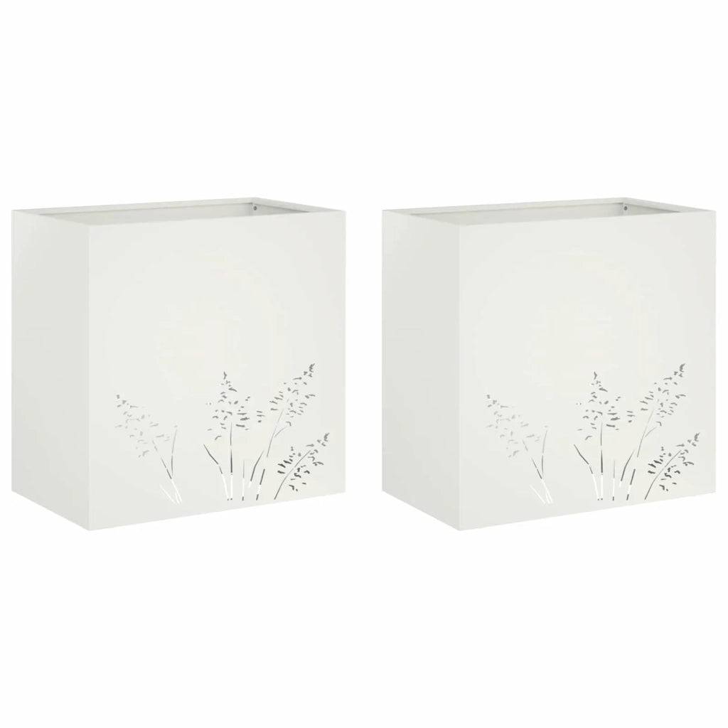 Vaso da giardino 2 pz Bianco 50 x 30 x 49 cm 8005809