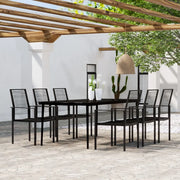 Set Mobili da Pranzo da Giardino 7 pz Nero cod mxl 41984