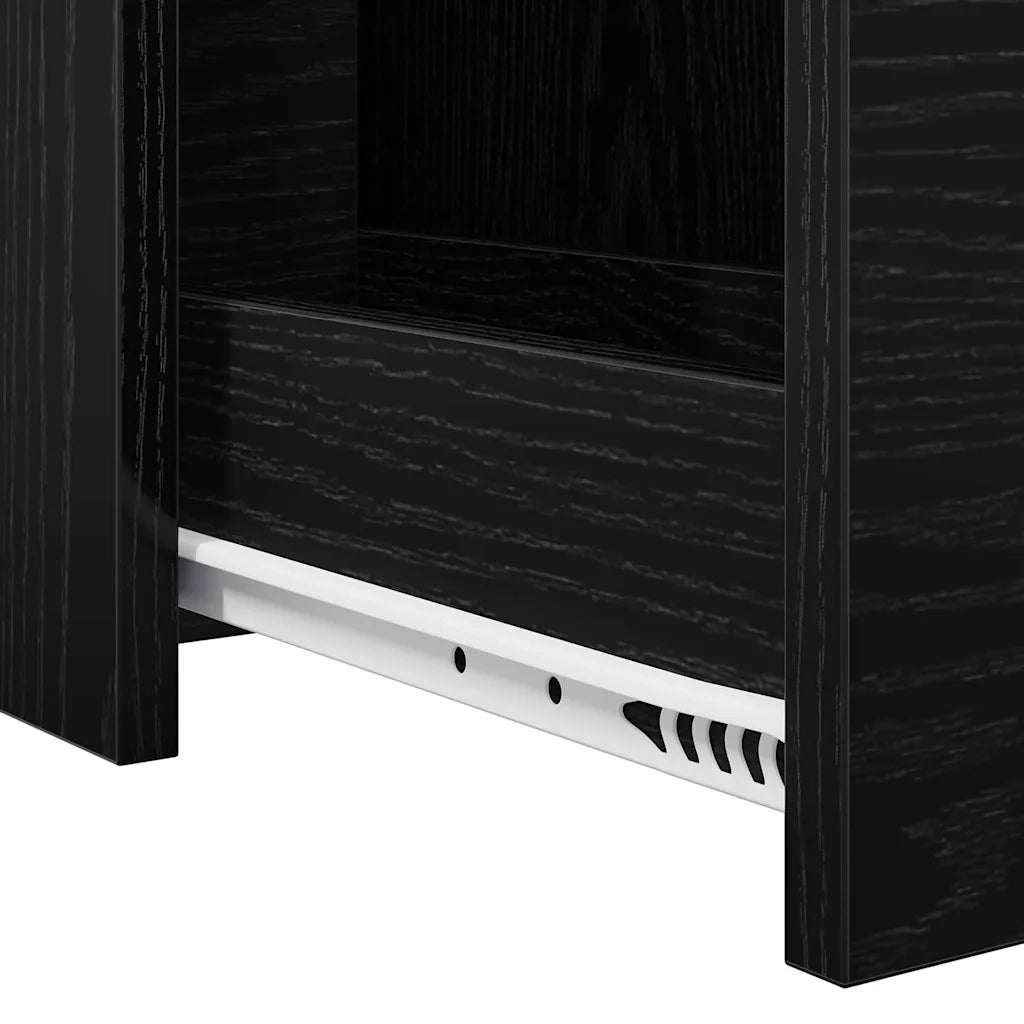 vidaXL Mobile da bagno slim Rovere nero 22 x 44 x 61.5 cm