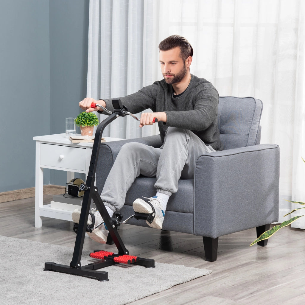 Pedaliera per Anziani Regolabile in Altezza e Lunghezza ¨C zephmum ¨C Mini Home Trainer con Display LCD e Cinghia di Fissaggio