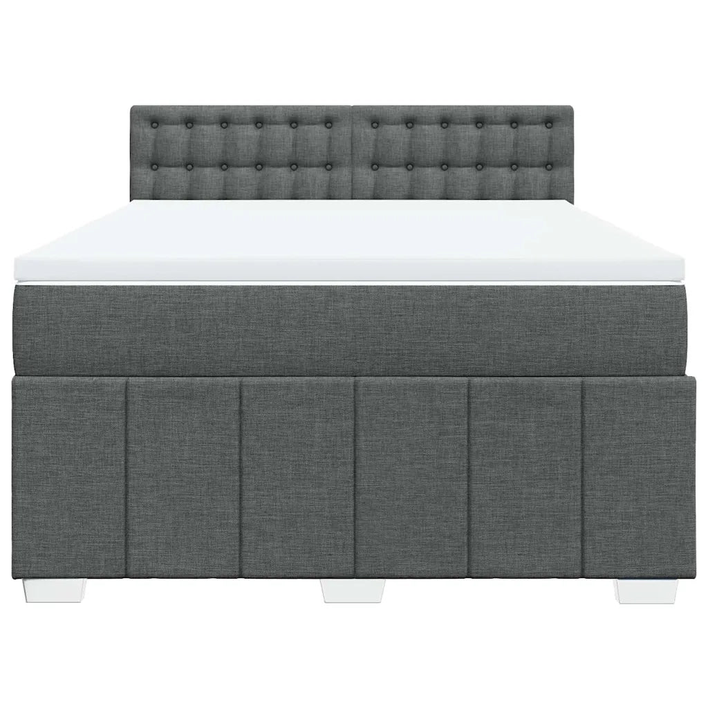 Giroletto a Molle con Materasso Grigio Scuro 140x190 cm Tessuto