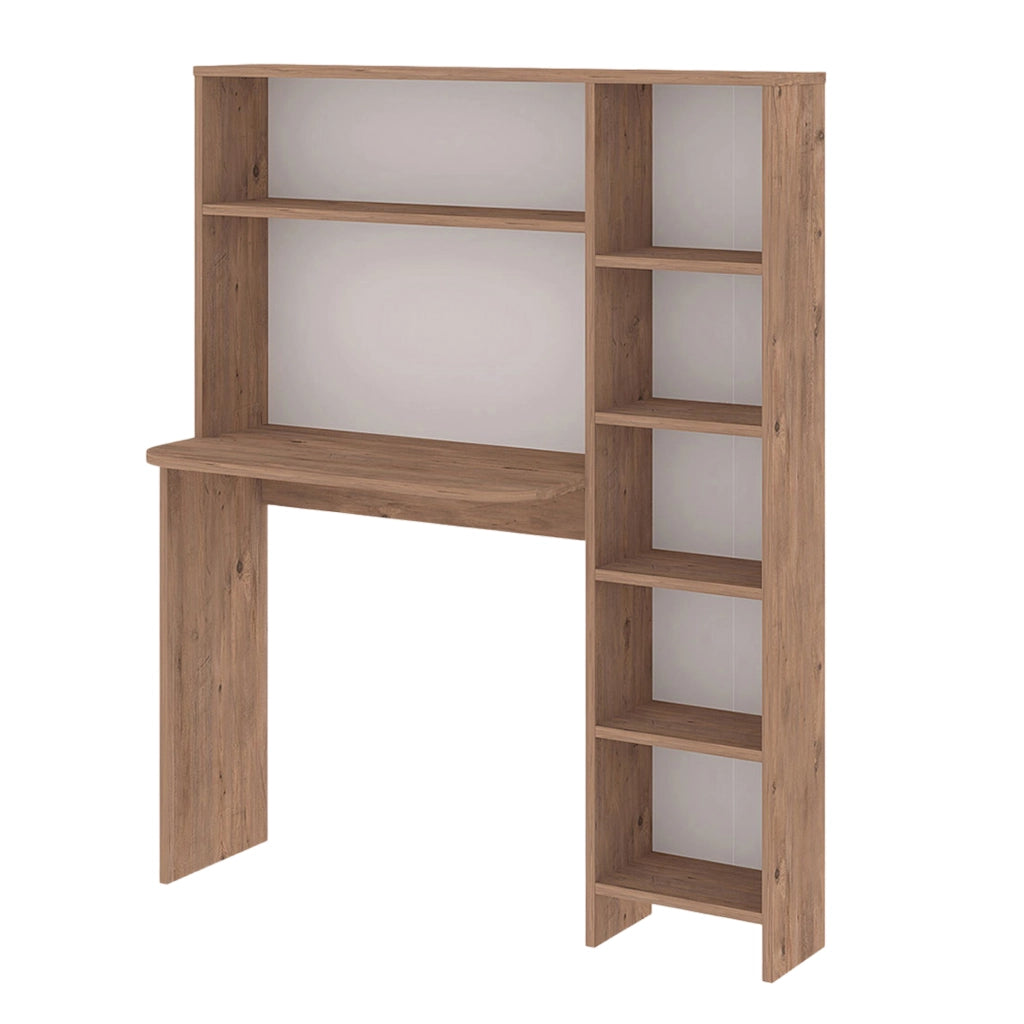 Scrivania Onega con Mensole Integrate 143 x 114 x 40 cm -  Effetto Legno [en.casa]