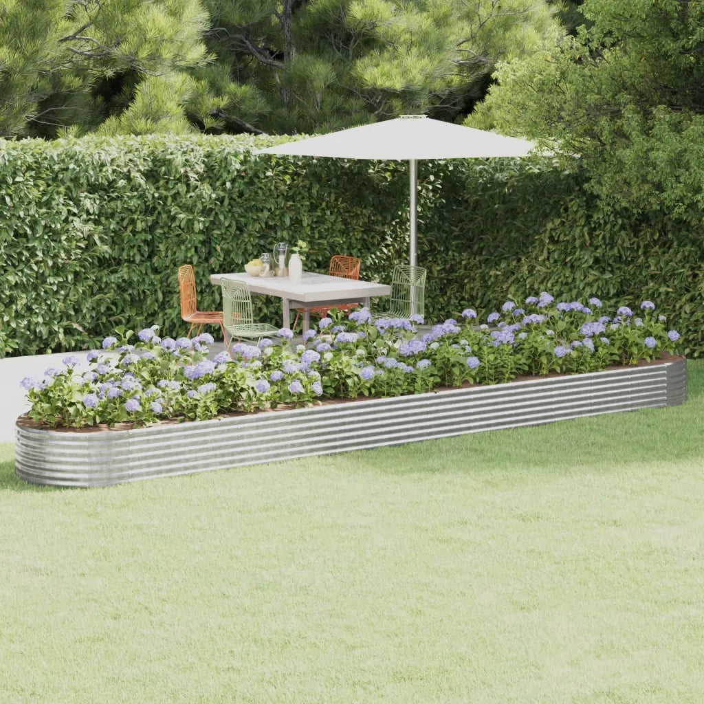 Fioriere | Cassetta per fiori | Letto Giardino Acciaio Zincato 544x100x36cm Argento