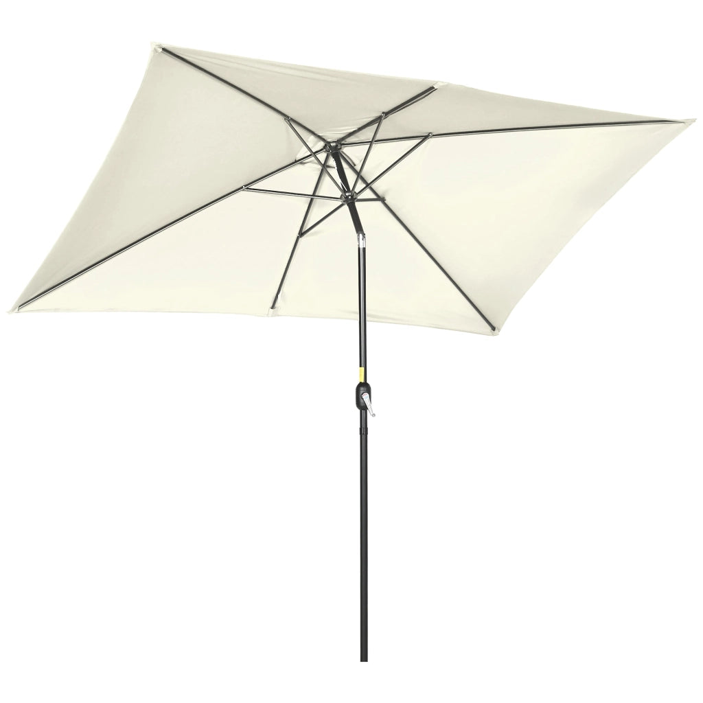 Ombrellone da Giardino 1,9x2,9x2,4 m Palo Ø38 mm in Alluminio Metallo e Poliestere Bianco Crema