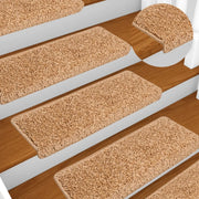 Tappetini per scale 10 pz 65x21x4 cm Beige Bordo rettangolare 149819