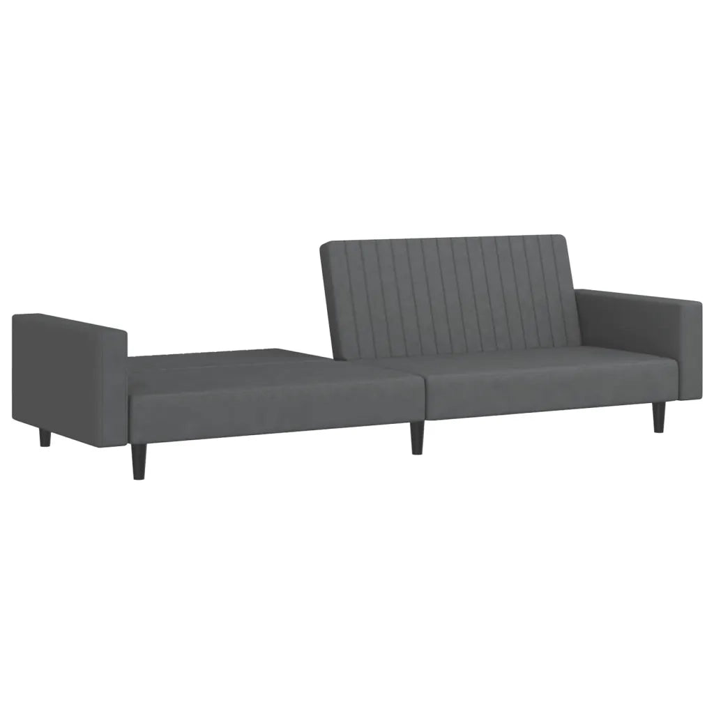 Divano Letto a 2 Posti Grigio Scuro in Velluto 375938