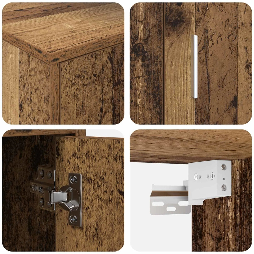 Set mobile TV 4 pz | Armadietto TV | Mobile Porta TV Legno vecchio Legno multistrato