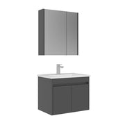 Set mobile lavabo con specchio (2 pezzi) "Arno 65" - 65 x 45 x 52 cm - Grigio