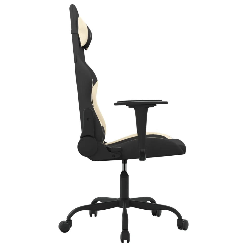 Sedia da Gaming Nero e Crema in Tessuto 3143711