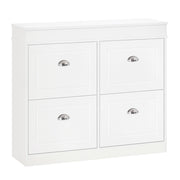 Scarpiera Stretto 4 Ante con Ripiani Regolabili ¨C Zephmum ¨C Bianco 98x24x83 cm