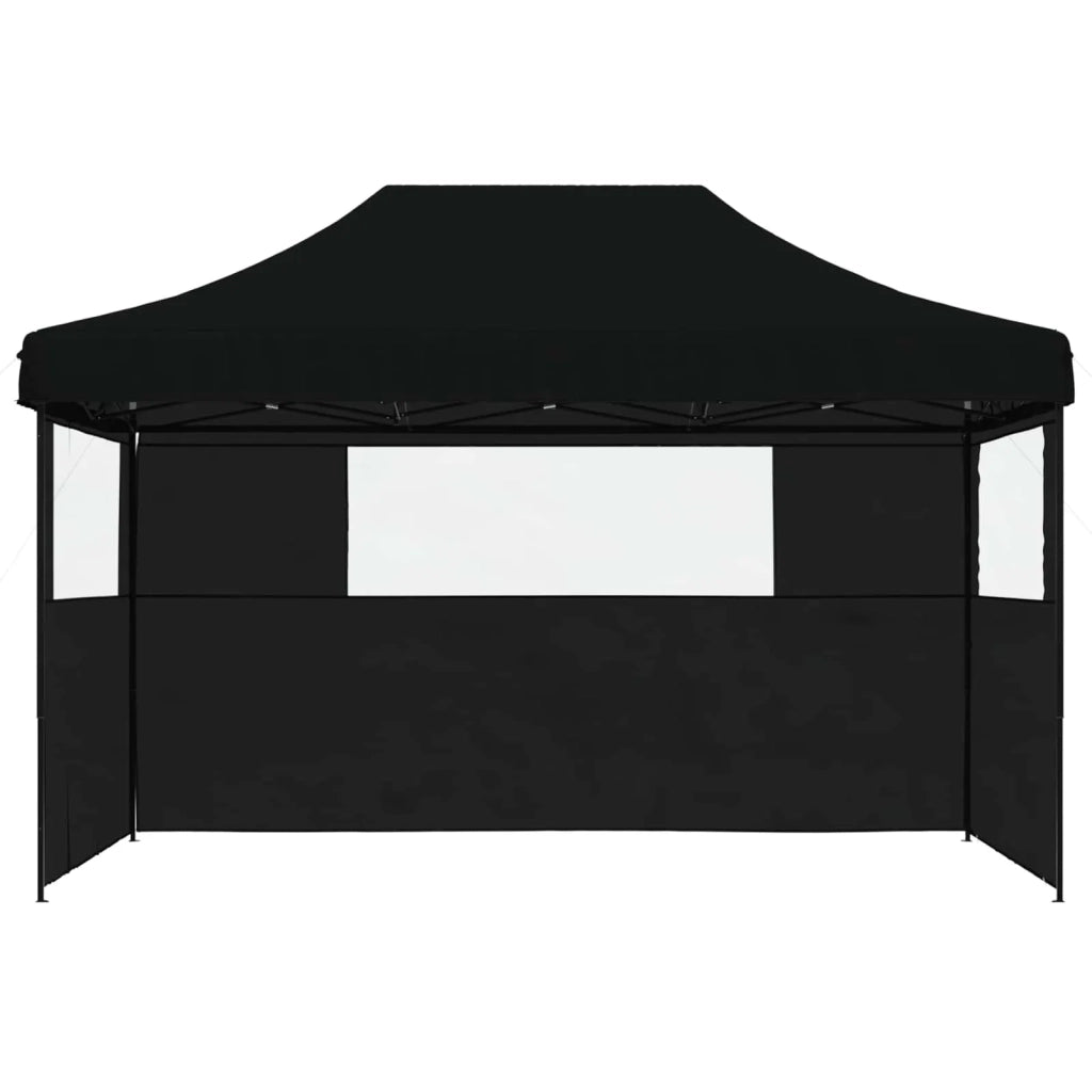 Tendone per Feste Pieghevole Pop-Up con 3 Pareti Nero 4004974