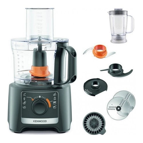 Kenwood multipro compact - robot da cucina, lama per tagliare in acciaio inox, 2,1l, 800w, grigio (fdp31.360gy) - 0W22010114
