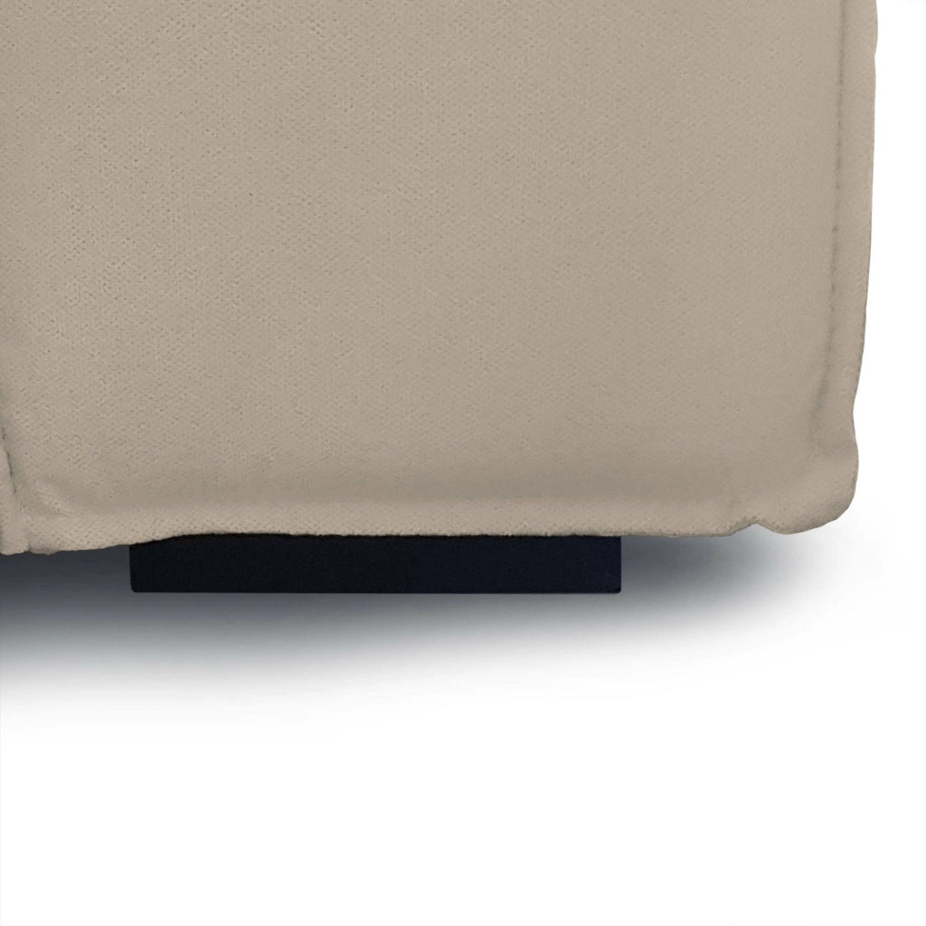 Divano fisso Assurte, Divano componibile a 2 posti large con penisola sinistra, Made in Italy, SofÒ  moderno in tessuto, Cm 240x170h70, Tortora