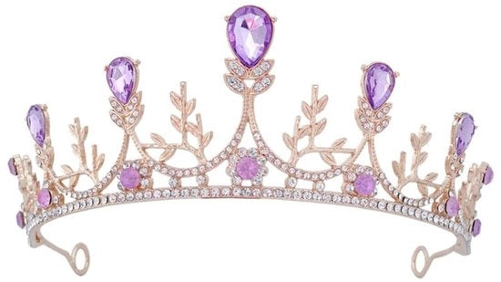 Crown Wedding Tiara - Accessori Capelli - Strass - Viola - 15,00 x 15,00 x 6,00 cm