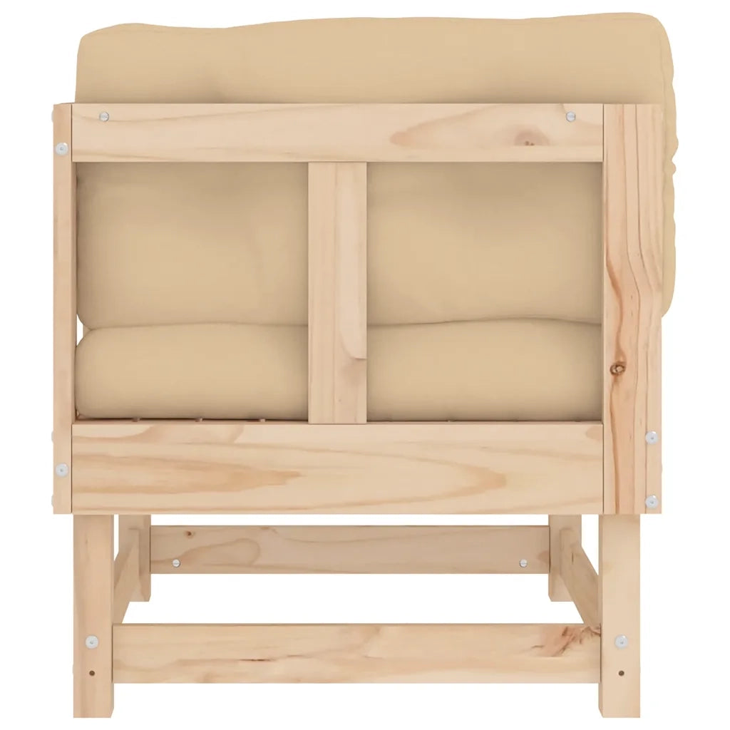 Divani Angolari con Cuscini 2 pz in Legno Massello di Pino 825450