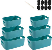 Set di 6 contenitori di stoccaggio verdi con maniglie per bagno e cucina - 2-pack