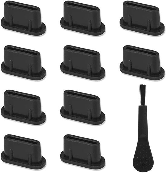 Set di 10 Copricablaggi USB C con Spazzola di Pulizia