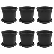 Fioriere | Cassetta per fiori | Vasi per Piante 6 pz Nero ? 15 x 12 cm Plastica