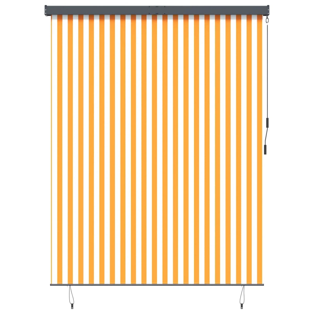 Tenda a rullo con tende Rigato Bianco e Arancione 200 x 250 cm 362095