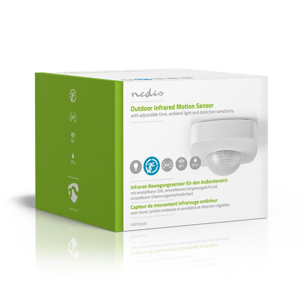 Rilevatore di movimento per interni ed esterni 1200W 360° da 3 a 2000Lux IP54 8m Bianco Nedis