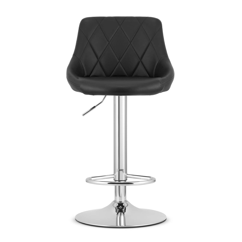 Sgabello girevole VALORA DAKA - Ecopelle nera con base cromata