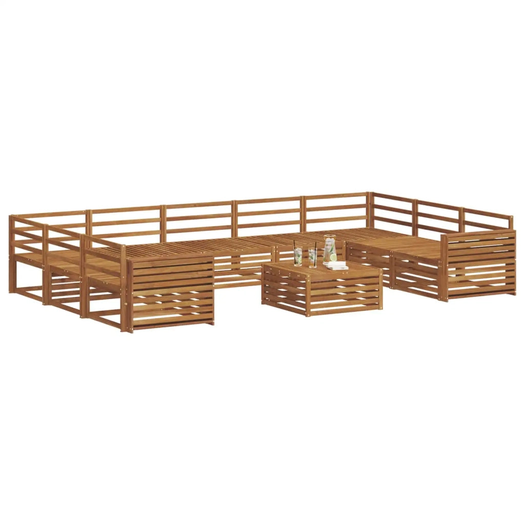 Set divani 10 pcs Naturale Legno di Acacia Massello 3374174