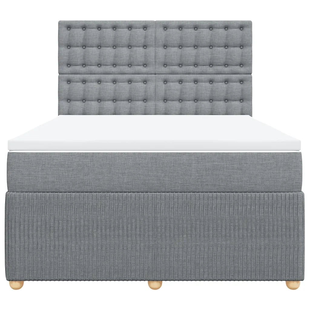 Giroletto a Molle con Materasso Grigio Chiaro 140x200cm Tessuto 3292093