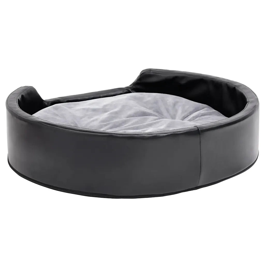 Lettino per Cani Nero e Grigio 79x70x19 cm Peluche e Similpelle CFW2935690